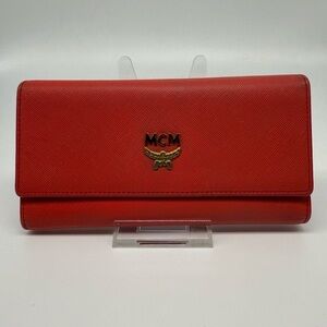 MCM Coral Trifold Wallet